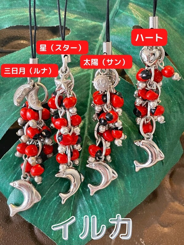 愛されるための♪幸運のワイルーロ☆ストラップ イルカ&願望成就の星
