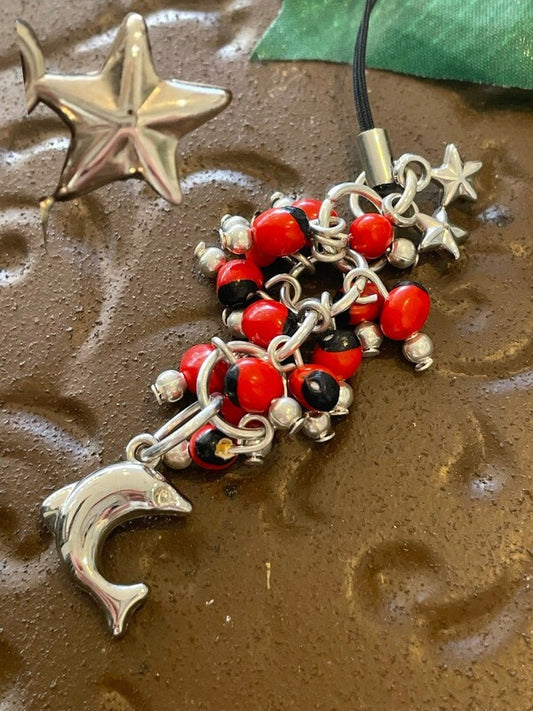 愛されるための♪幸運のワイルーロ☆ストラップ イルカ&願望成就の星