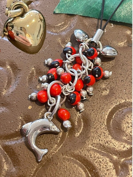 愛されるための♪幸運のワイルーロ☆ストラップ イルカ&愛情のハート