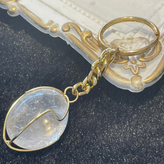 強力に浄化!邪気祓い!万能の強運石☆水晶(クリスタル)キーホルダー