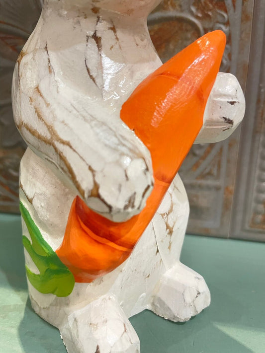 【値下げ】ニンジンウサギ置物 運気上昇・飛躍