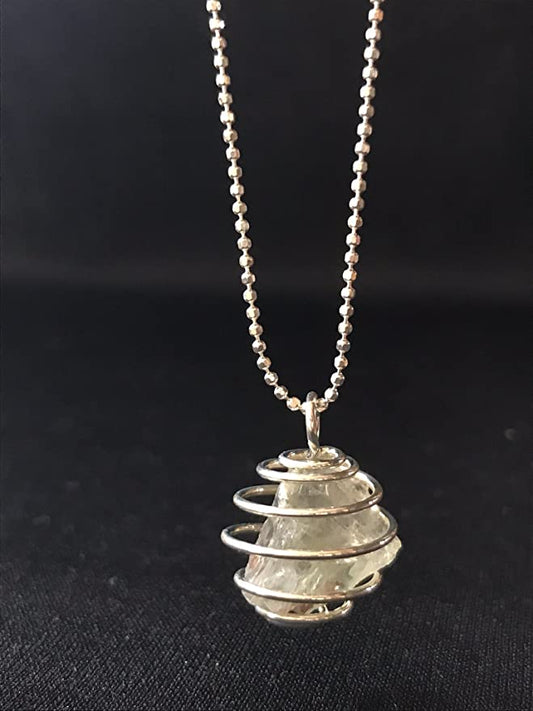 【希少石】恋愛と成功、真実の愛プラシオライト(グリーンアメジスト)ネックレスc