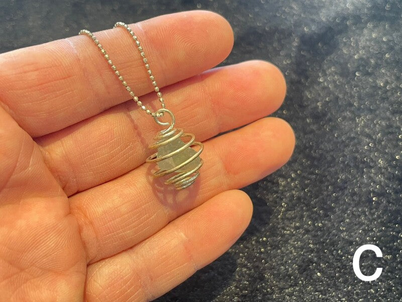 【希少石】恋愛と成功、真実の愛プラシオライト(グリーンアメジスト)ネックレスc