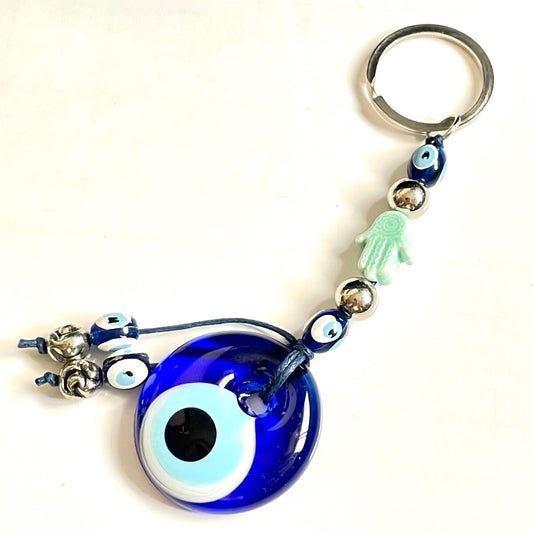 魔除けのお守り★ナザールボンジュウキーホルダー🧿Hamusa Green