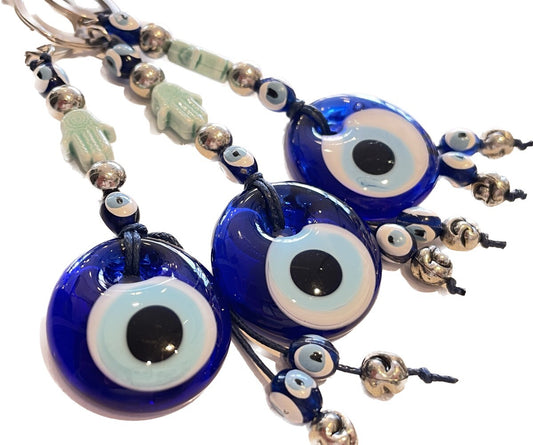 魔除けのお守り★ナザールボンジュウキーホルダー🧿Hamusa Green