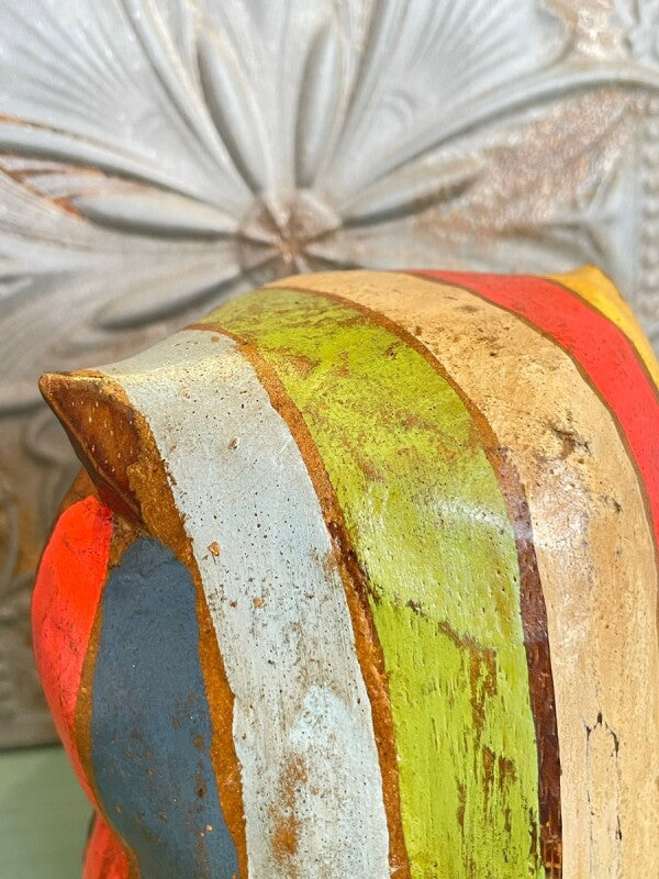 幸運こいこい♪木彫りアジアンフクロウ L