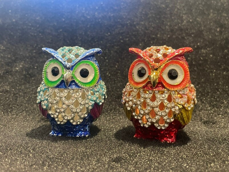 願いを込めて♪お願い宝石ふくろう 青