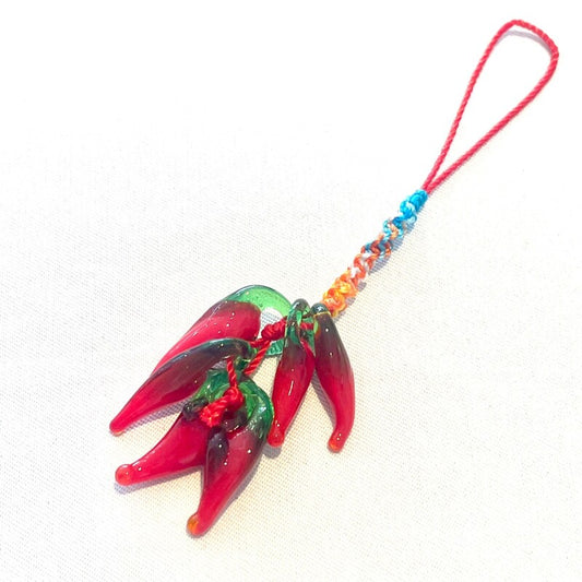 落ちろ厄!唐辛子ストラップ☆赤 Aris