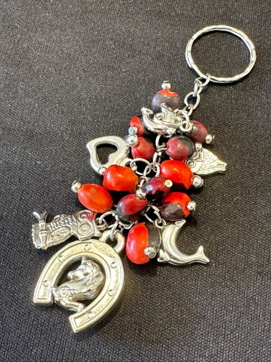 勝利と魔除けの馬蹄!幸運いっぱい♪大きなワイルーロ☆キーホルダー イルカ&フクロウ&ハート