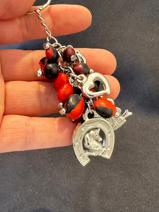 勝利と魔除けの馬蹄!幸運いっぱい♪大きなワイルーロ☆キーホルダー イルカ&フクロウ&ハート