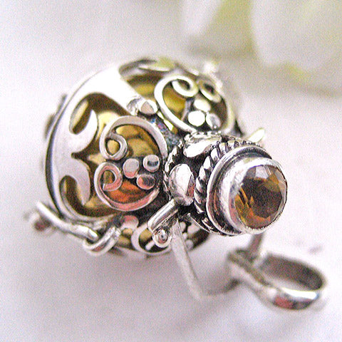 ガムランボール☆シトリン 11月の誕生石(金運・仕事運のお守り)