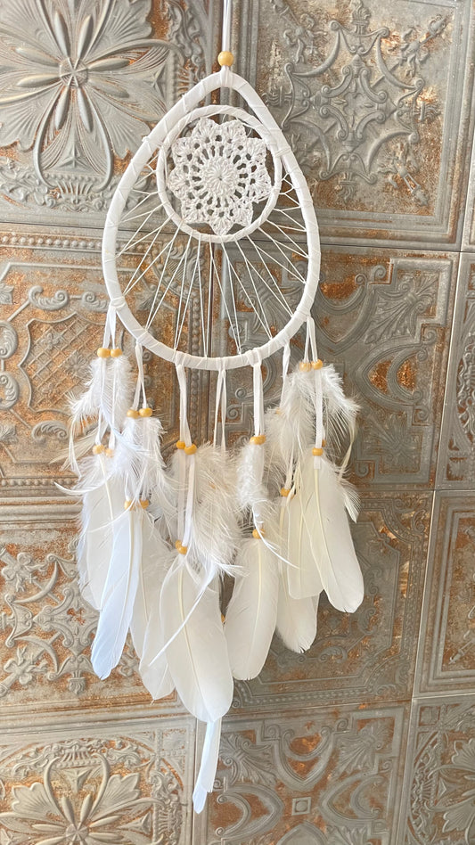 直径20.5センチ!悪いものを消滅させ夢を掴む🕸ドリームキャッチャーラージ しずく型