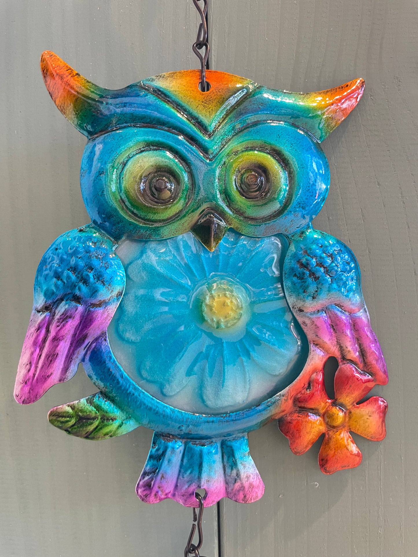 フクロウ チャイム/ブルー 幸運を呼ぶ!