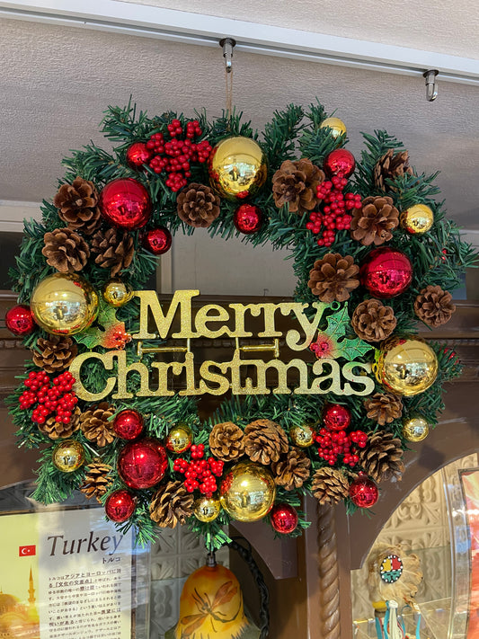 クリスマスリース メリークリスマス 40cm