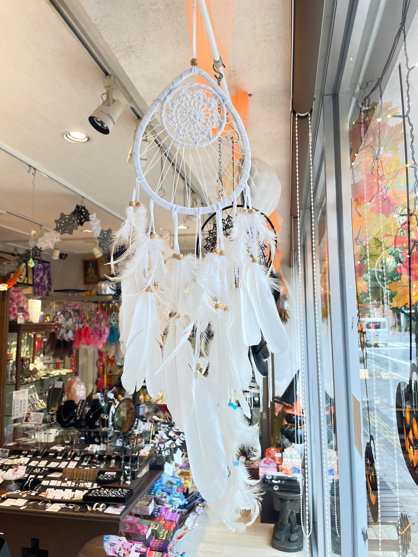 直径20.5センチ!悪いものを消滅させ夢を掴む🕸ドリームキャッチャーラージ しずく型