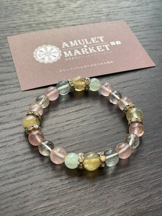 才能や可能性、幸運や豊かさを引き寄せ、人生に変化をもたらす カルサイト&最強の浄化石 水晶 ブレスレット