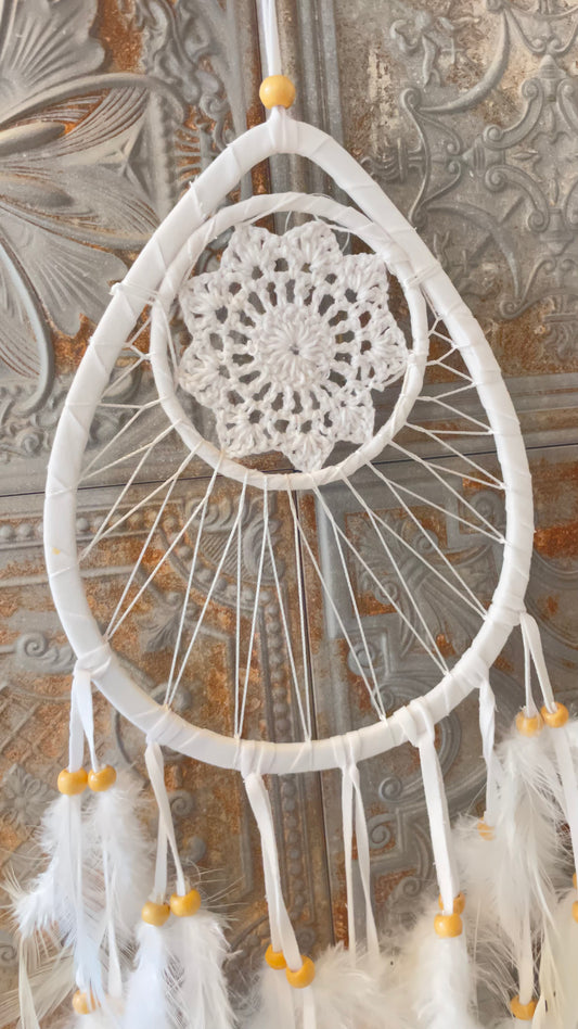 直径20.5センチ!悪いものを消滅させ夢を掴む🕸ドリームキャッチャーラージ しずく型