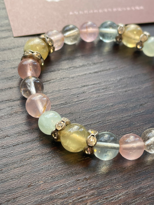 才能や可能性、幸運や豊かさを引き寄せ、人生に変化をもたらす カルサイト&最強の浄化石 水晶 ブレスレット