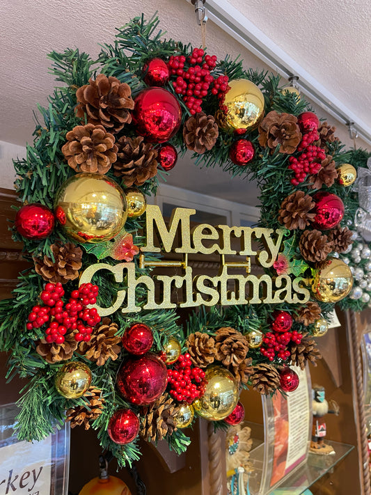 クリスマスリース メリークリスマス 40cm