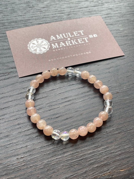 自分の本当の意思を知り、人生を切り開く力を持つ! レピドライト&水晶 ブレスレット