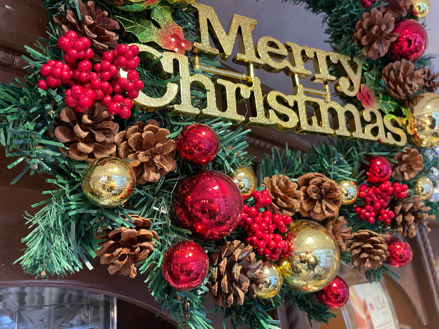 クリスマスリース メリークリスマス 40cm