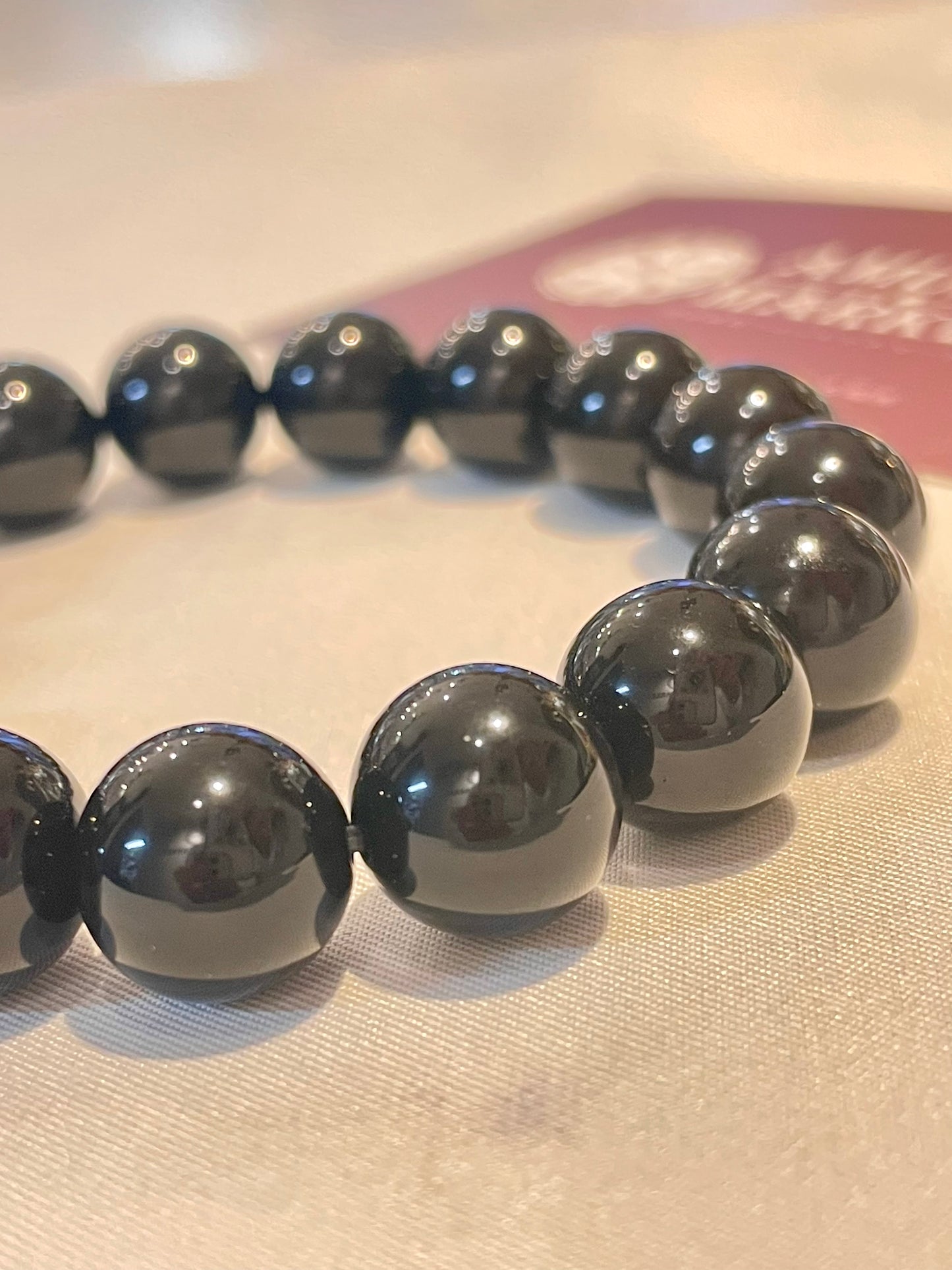 最強の魔除け効果を持つ!陰気・邪気・殺気を鎮める!天然黒水晶 AAAモリオン12mm丸玉ブレスレット【チベット産】