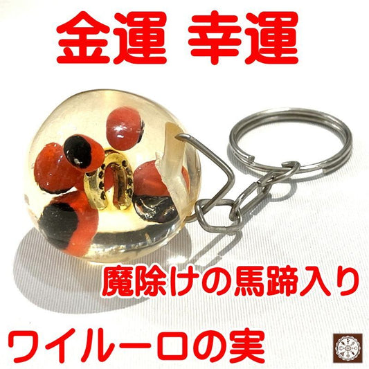 【金の馬蹄入り!】幸運の神秘ワイルーロ アクリルボール☆Kホルダー