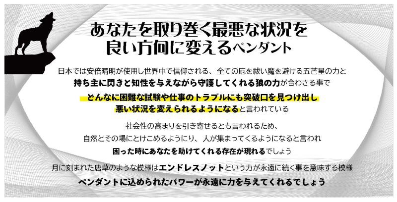 最悪な状況を良い方向へ変える魔術ペンダント ウルフムーン