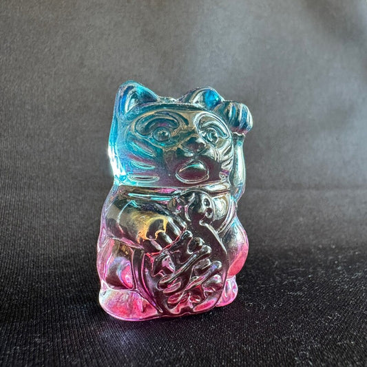 商売繫盛と良縁を招く！人招き♪オーロラ招き猫blue