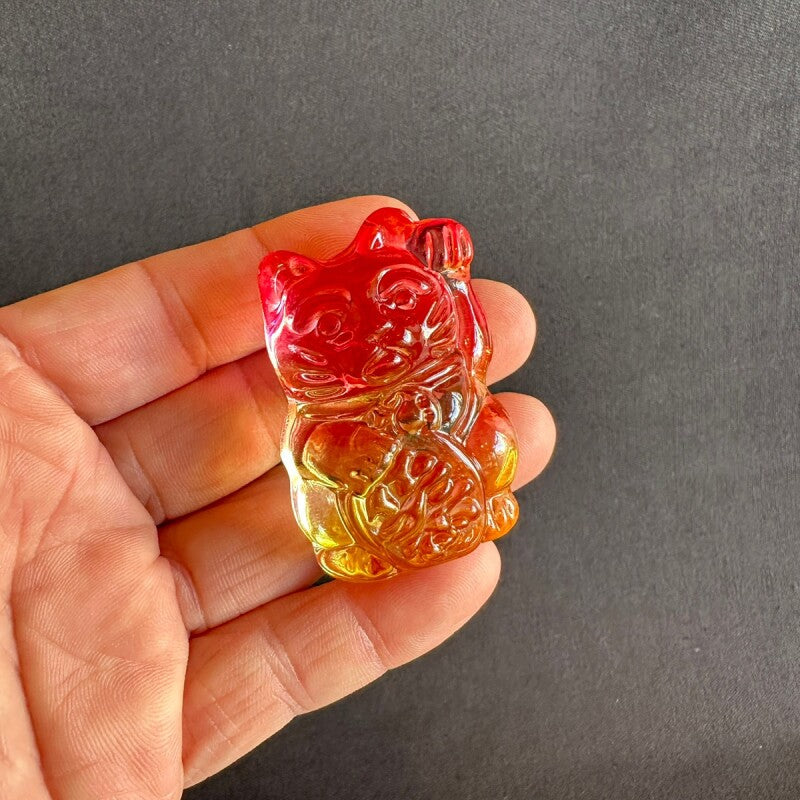 商売繫盛と良縁を招く！人招き♪オーロラ招き猫orange