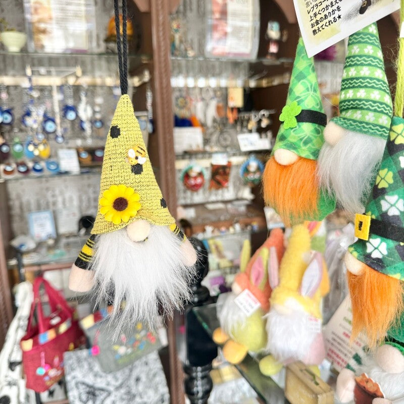 お金のありかを教えてくれる！宝物の守護者 伝説の妖精gnome（ノーム）吊り下げ みつばちヒマワリ