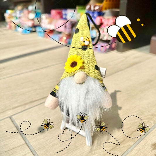 お金のありかを教えてくれる！宝物の守護者 伝説の妖精gnome（ノーム）吊り下げ みつばちヒマワリ