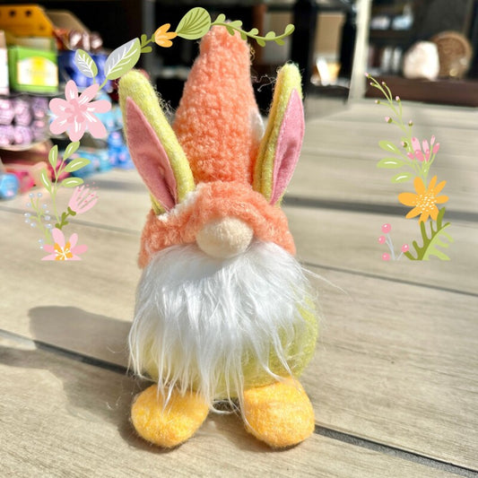 お金のありかを教えてくれる！宝物の守護者 伝説の妖精gnome（ノーム）ラビット パステルオレンジ