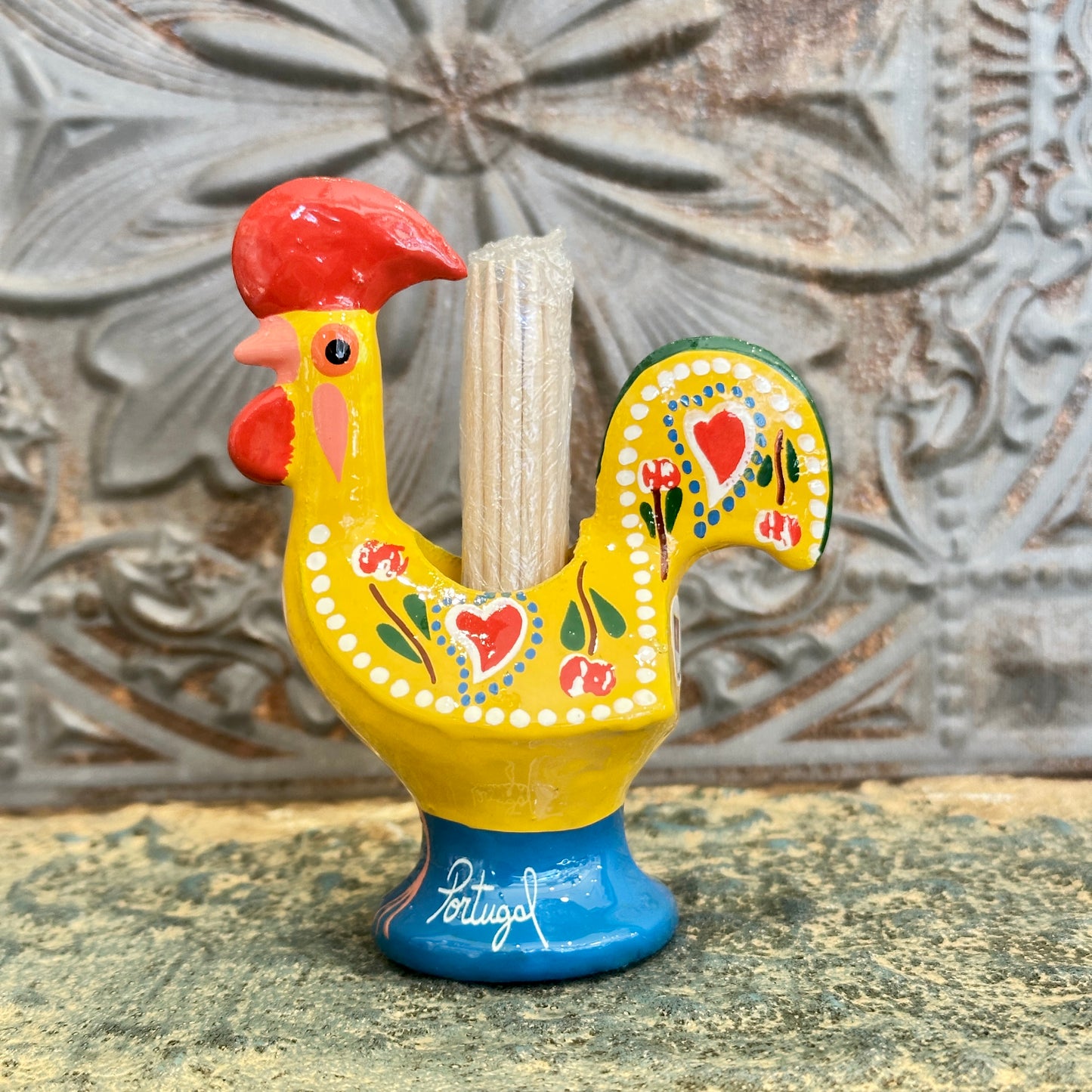 幸運を呼ぶ♪ポルトガル〜幸せのバルセロスのニワトリ（爪楊枝立て）YE-金運