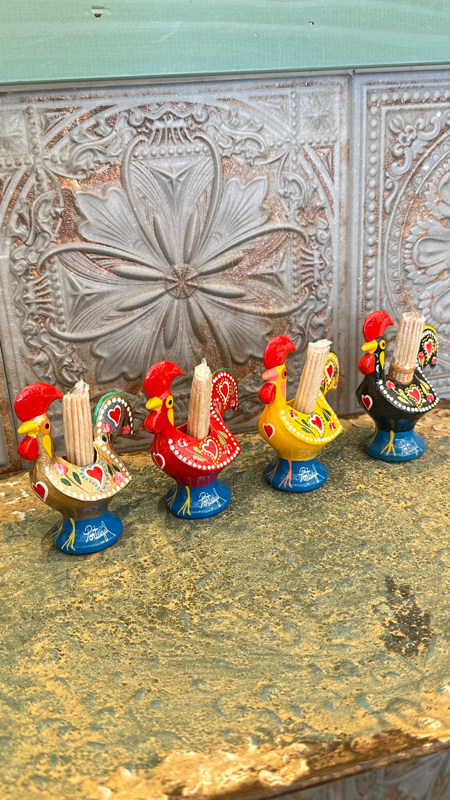 幸運を呼ぶ♪ポルトガル〜幸せのバルセロスのニワトリ（爪楊枝立て）YE-金運