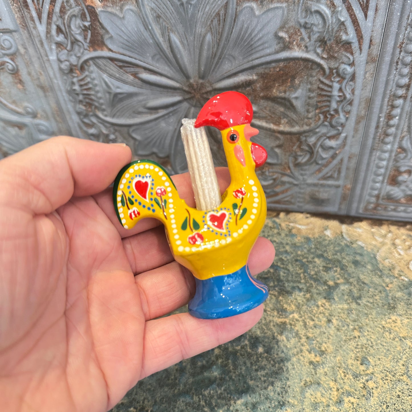 幸運を呼ぶ♪ポルトガル〜幸せのバルセロスのニワトリ（爪楊枝立て）YE-金運