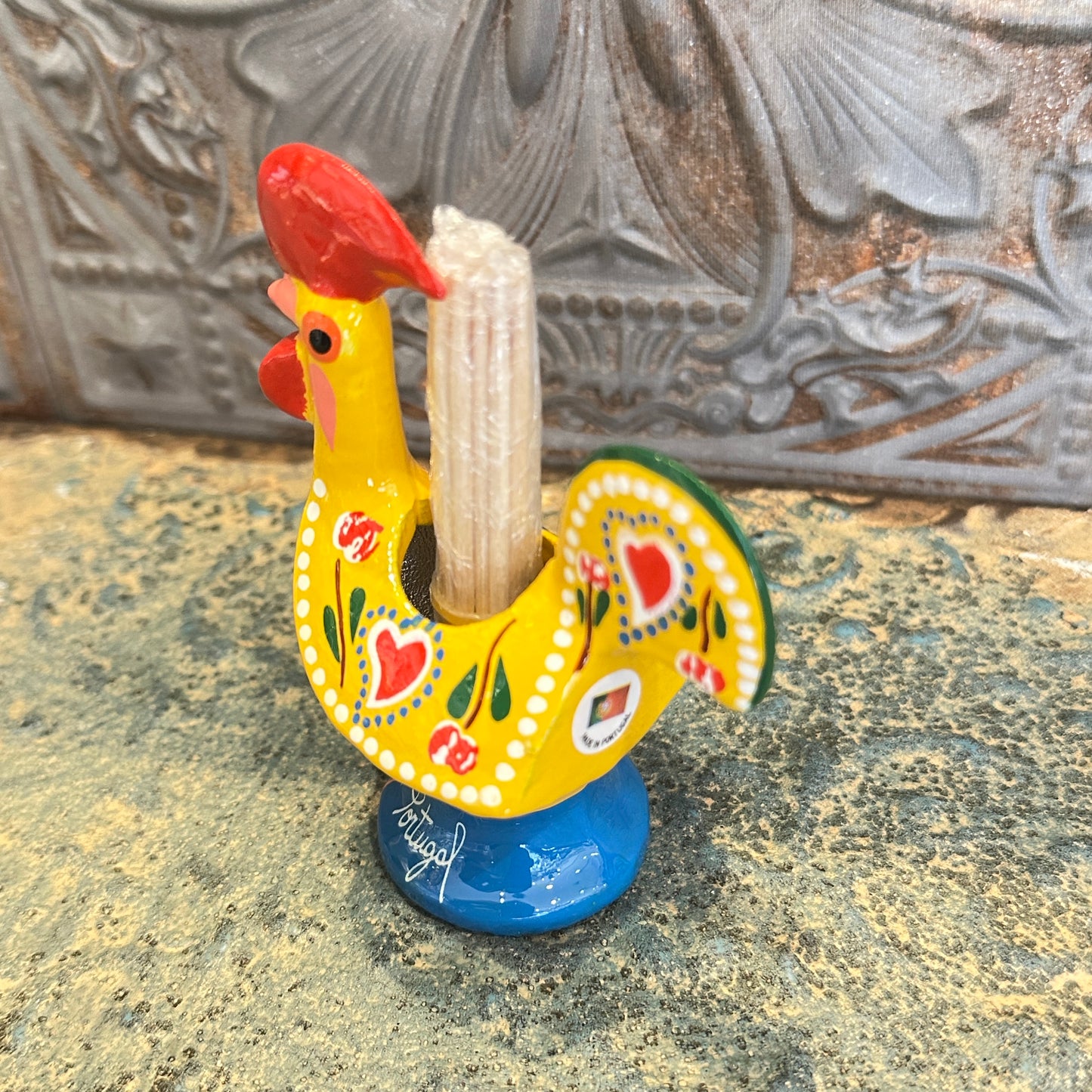 幸運を呼ぶ♪ポルトガル〜幸せのバルセロスのニワトリ（爪楊枝立て）YE-金運