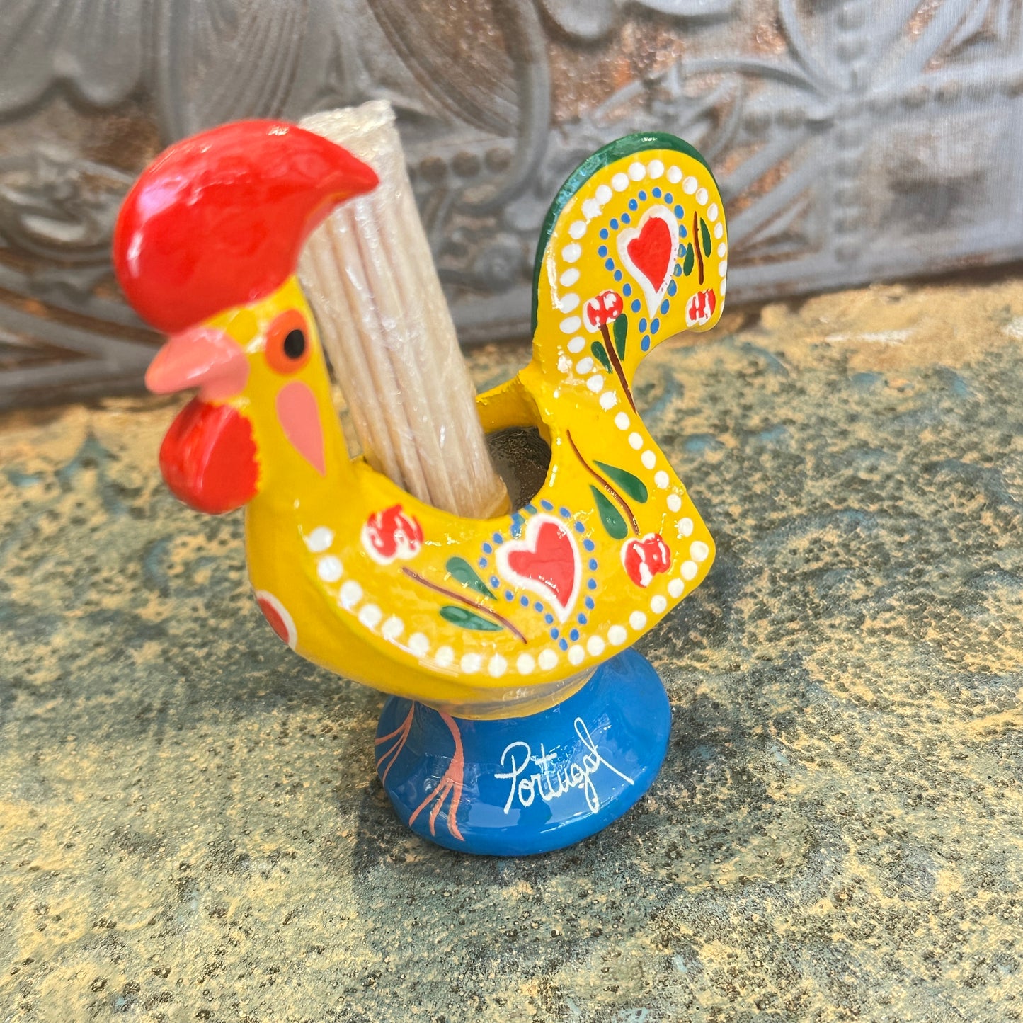 幸運を呼ぶ♪ポルトガル〜幸せのバルセロスのニワトリ（爪楊枝立て）YE-金運