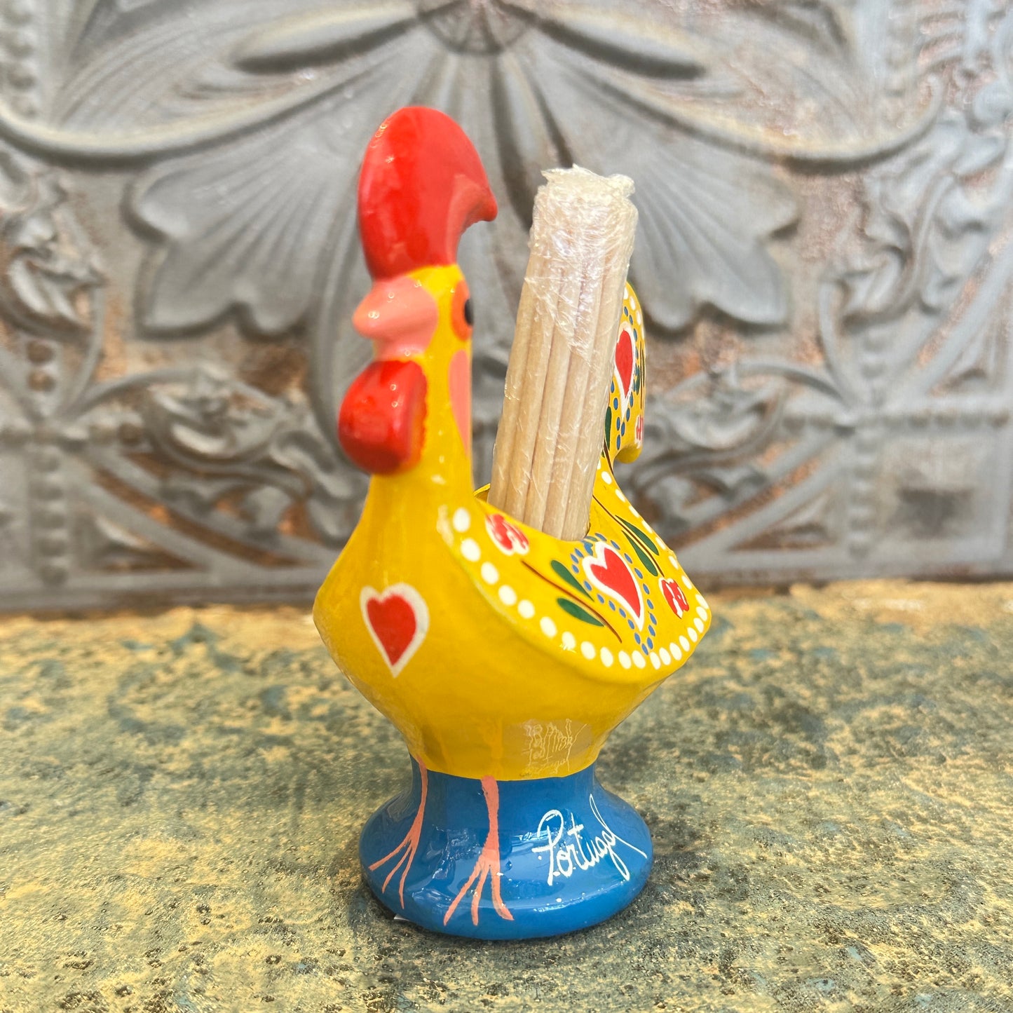 幸運を呼ぶ♪ポルトガル〜幸せのバルセロスのニワトリ（爪楊枝立て）YE-金運