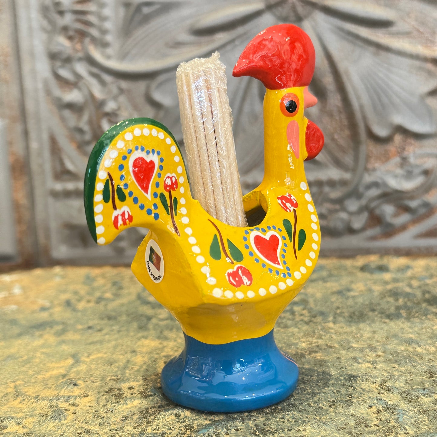 幸運を呼ぶ♪ポルトガル〜幸せのバルセロスのニワトリ（爪楊枝立て）YE-金運