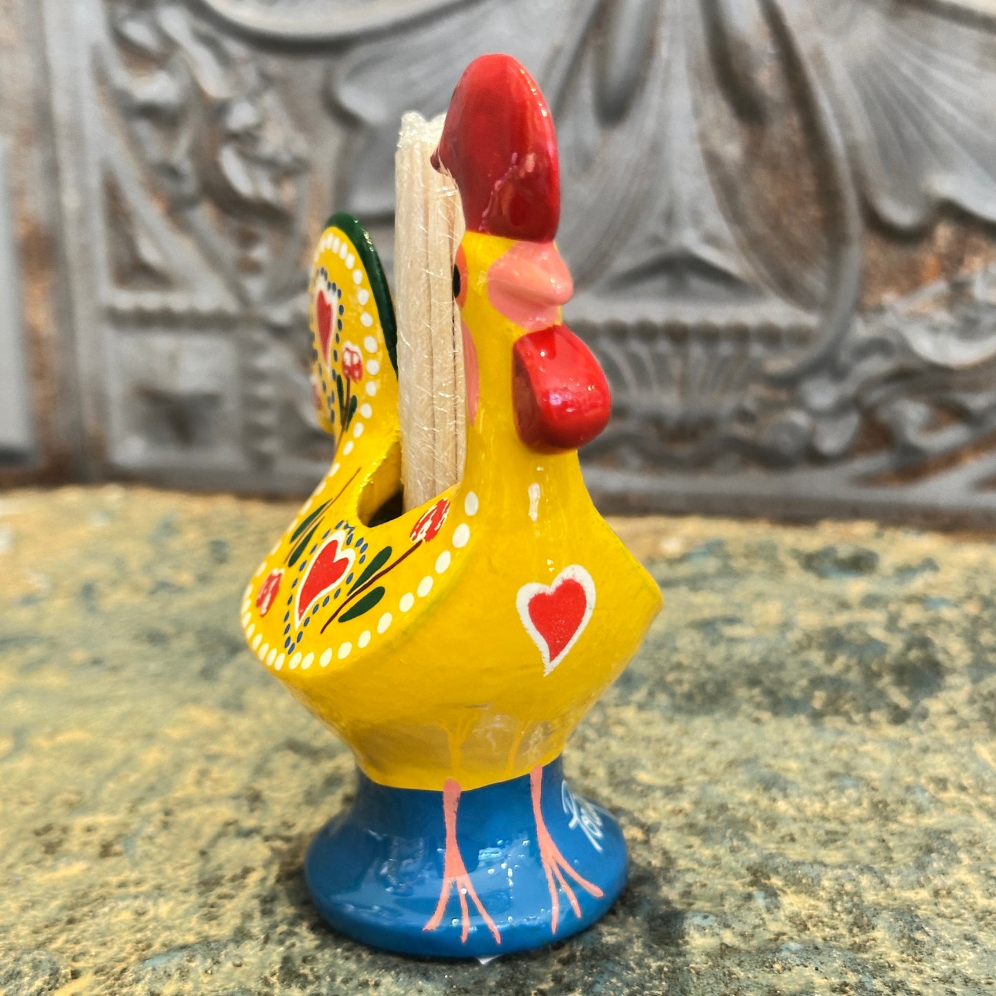 幸運を呼ぶ♪ポルトガル〜幸せのバルセロスのニワトリ（爪楊枝立て）YE-金運