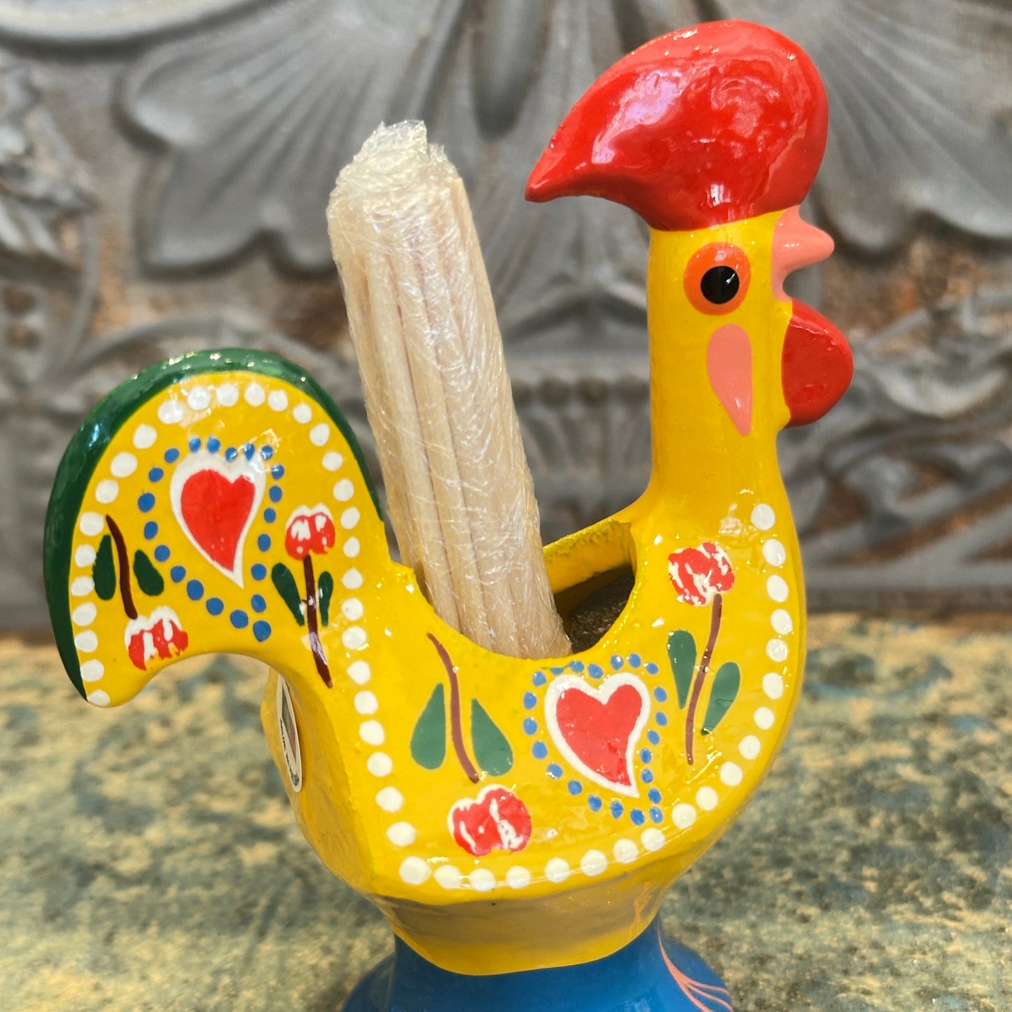 幸運を呼ぶ♪ポルトガル〜幸せのバルセロスのニワトリ（爪楊枝立て）YE-金運