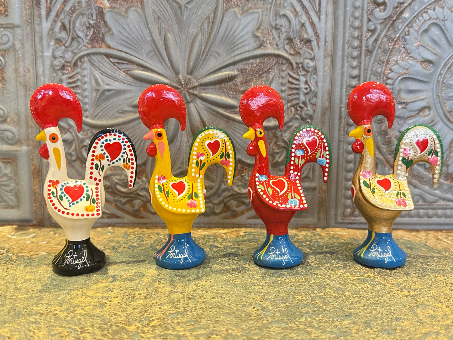 幸運を呼び込む♪ “ポルトガルの言い伝え”奇跡を起こしたバルセロスの雄鶏★置物( 小 )　ホワイト-健康運