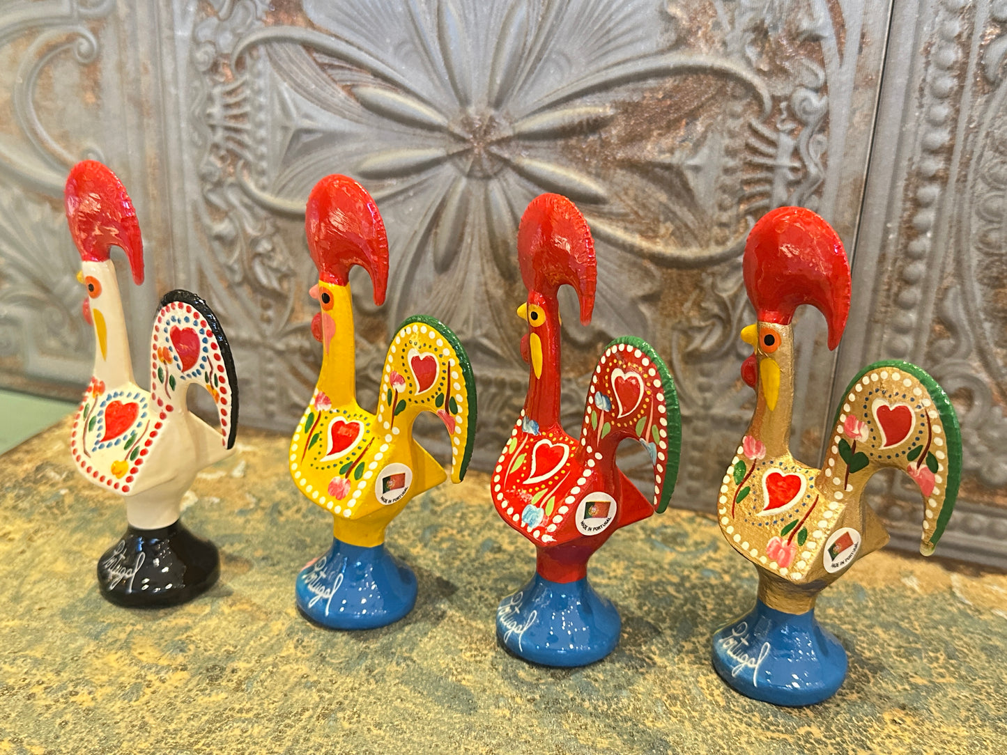 幸運を呼び込む♪ “ポルトガルの言い伝え”奇跡を起こしたバルセロスの雄鶏★置物( 小 )　ホワイト-健康運