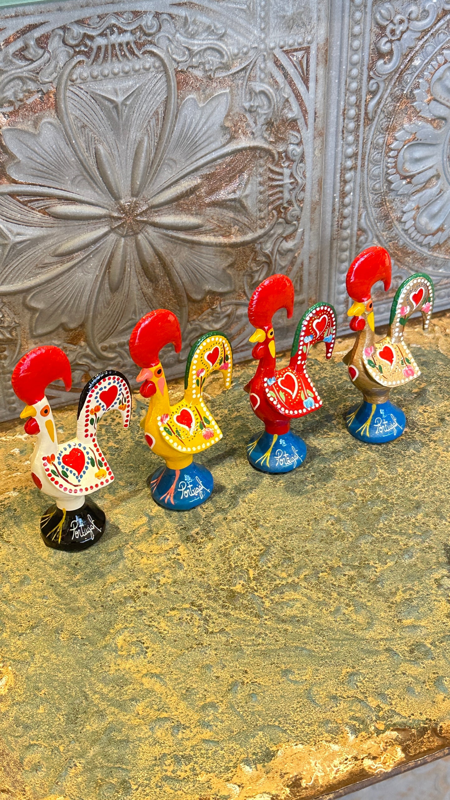 幸運を呼び込む♪ “ポルトガルの言い伝え”奇跡を起こしたバルセロスの雄鶏★置物( 小 )　ホワイト-健康運