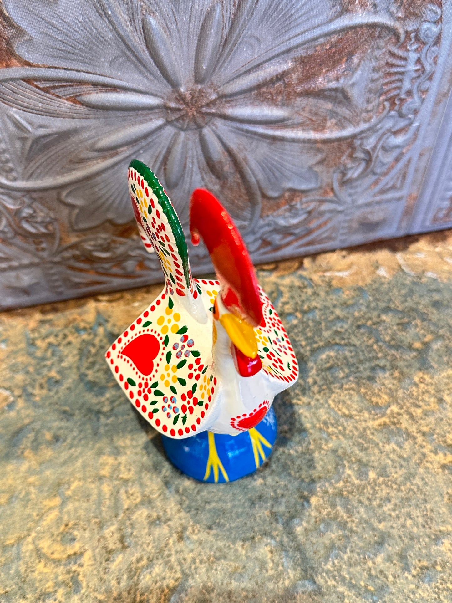 幸運を呼び込む♪ “ポルトガルの言い伝え”奇跡を起こしたバルセロスの雄鶏★置物( 中 )ホワイト-健康運