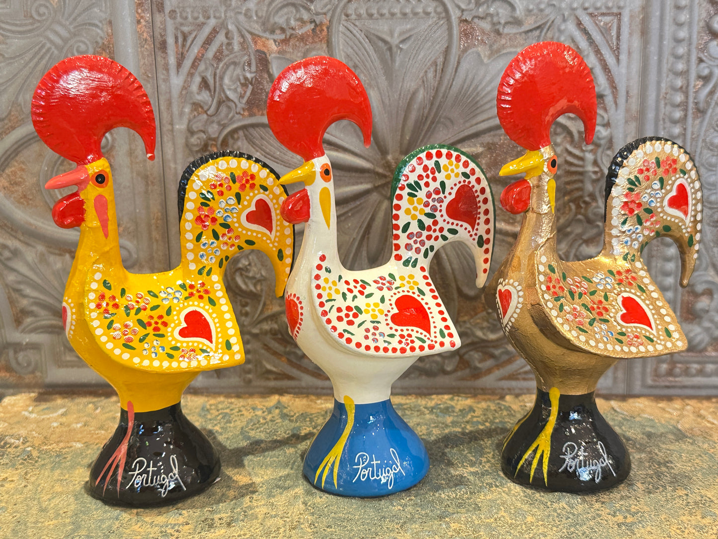 幸運を呼び込む♪ “ポルトガルの言い伝え”奇跡を起こしたバルセロスの雄鶏★置物( 中 )ホワイト-健康運