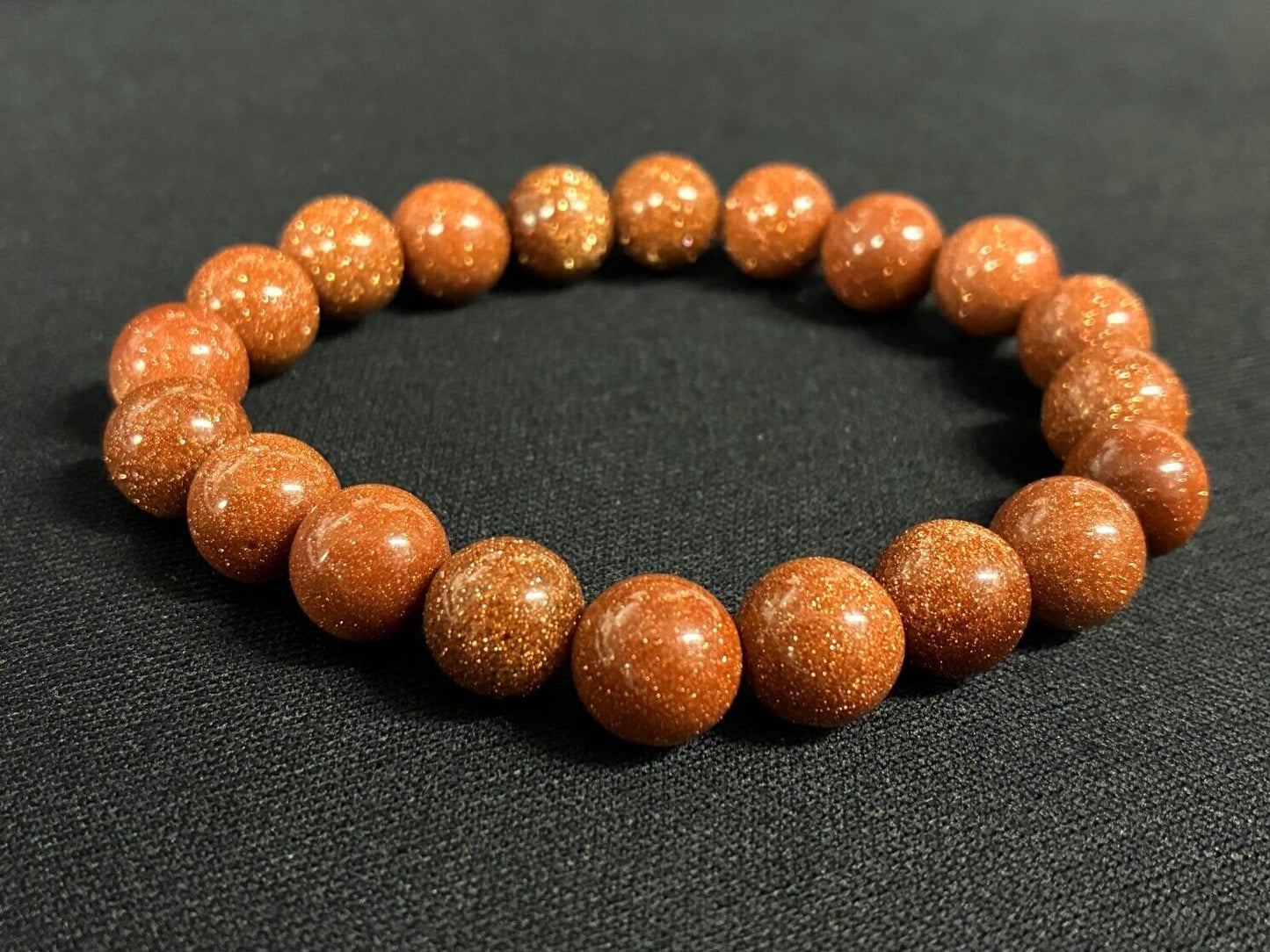 夢や目標を実現させる！ゴールドストーン10mm球ブレスレット