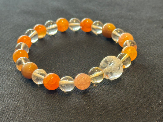 物事を最良の結果へ導く。龍掘り大玉水晶＆龍紋石 ブレスレット