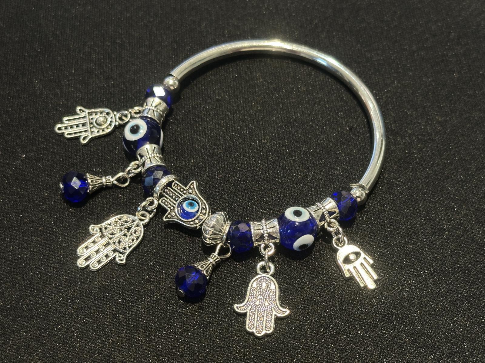 ナザールボンジュウ＆ハムサ ブレスレット 8mm hamsa5